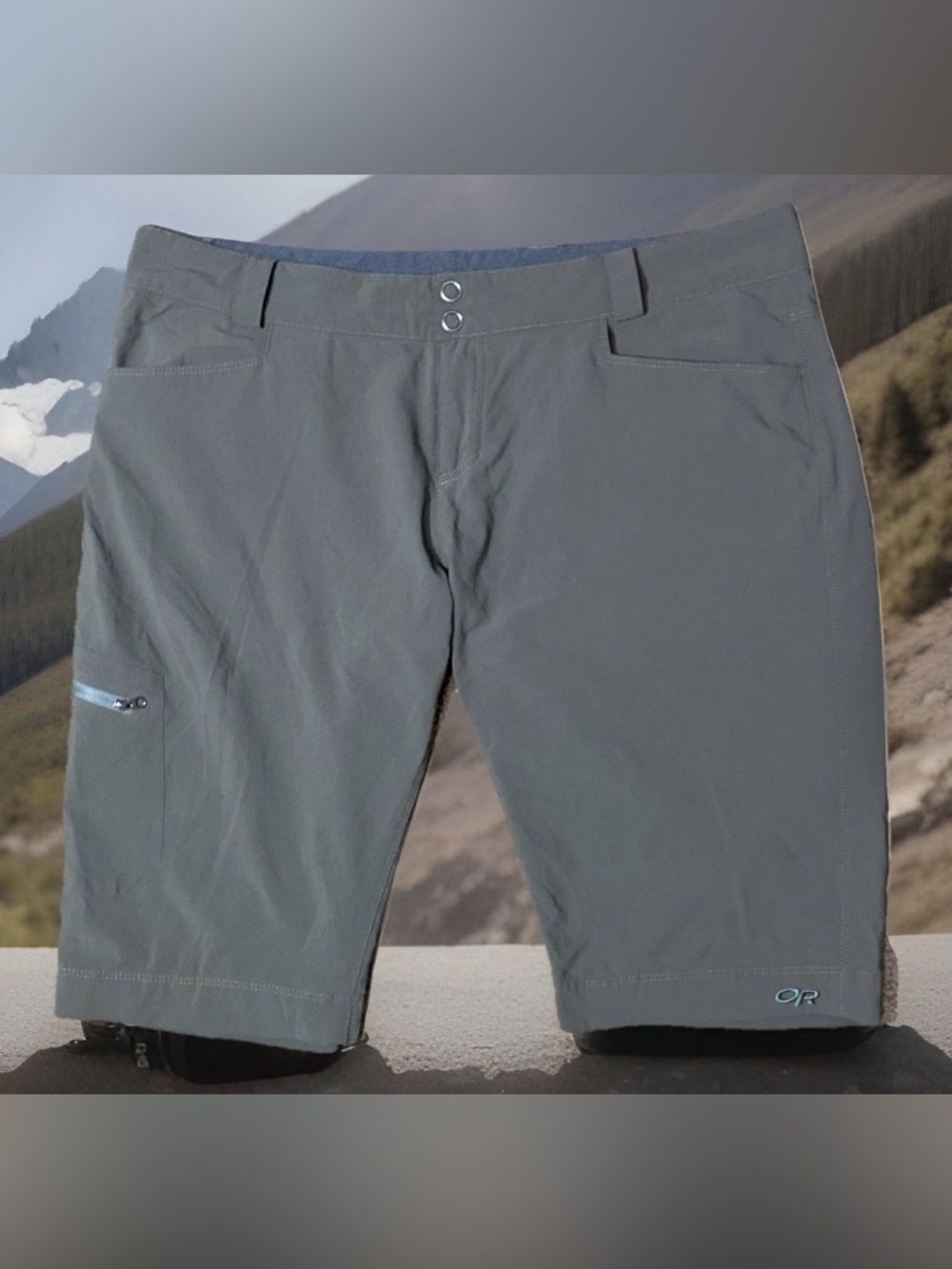 Outdoor Research Shorts Mens L Dark Beige Nylon Stretch Hiking Outdoor